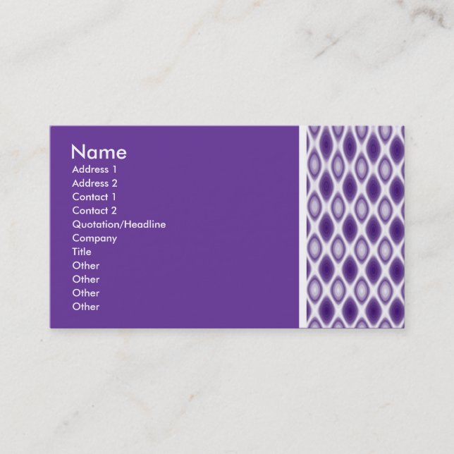 Texture Tone (Purple Latice) II Business Card (Front)