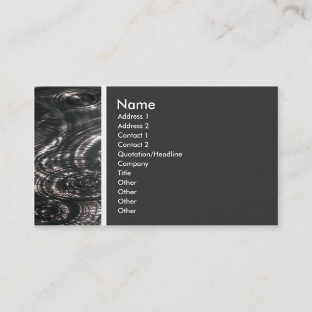 Texture Tone (Rain on a Pond 2) - Customised Business Card (Front)