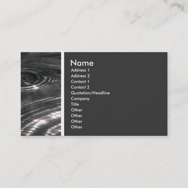 Texture Tone (Rain on a Pond) - Customised Business Card (Front)