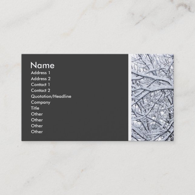 Texture Tone (Snowy Branches) Business Card (Front)