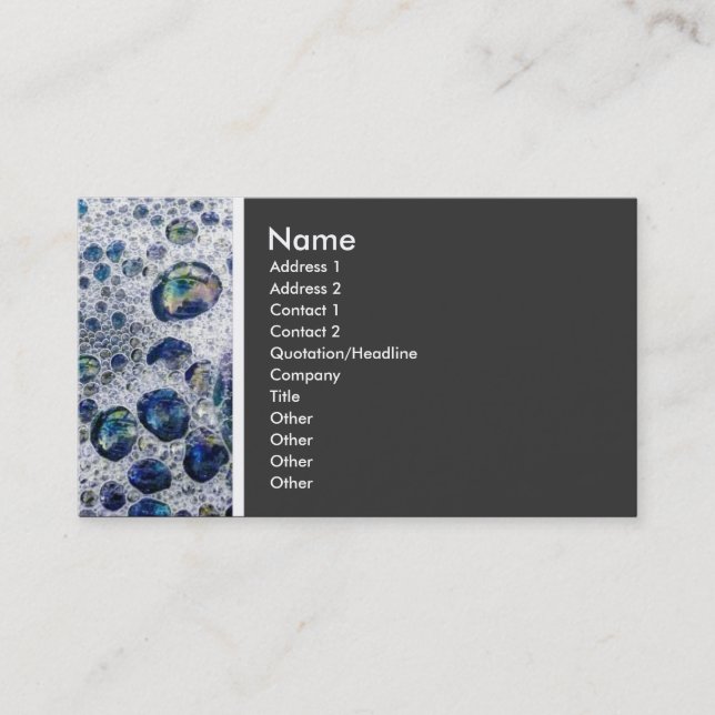 Texture Tone (Soap Suds) Business Card (Front)