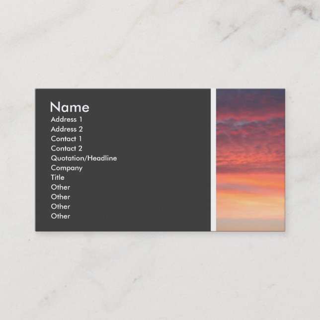 Texture Tone (Sunset) II Business Card (Front)