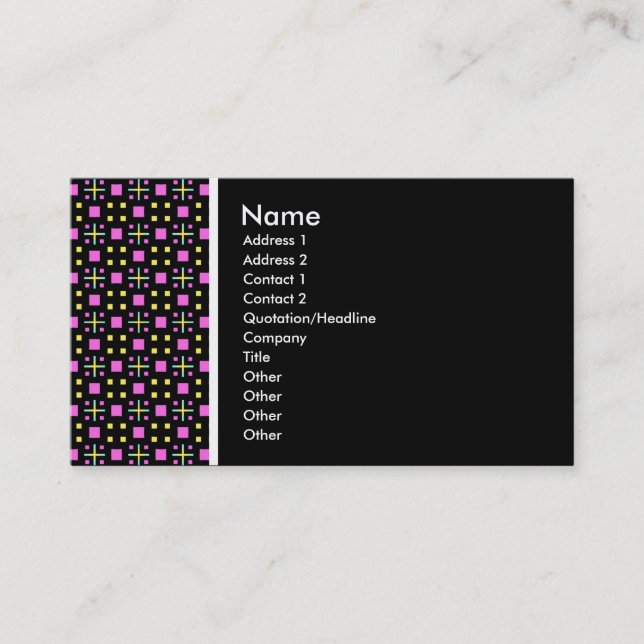 Texture Tone - Terrazzo 011- Black Business Card (Front)
