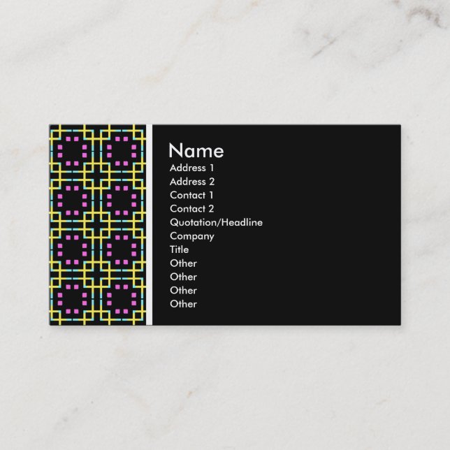 Texture Tone - Terrazzo 012- Black Business Card (Front)