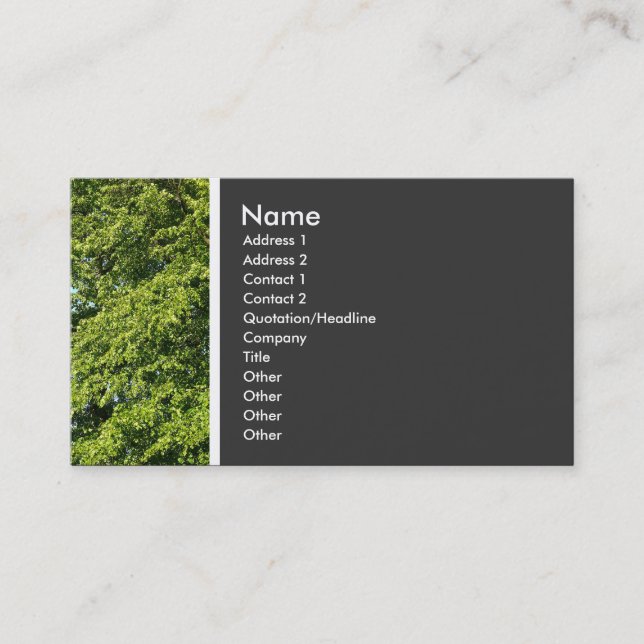 Texture Tone (Trees II) Business Card (Front)