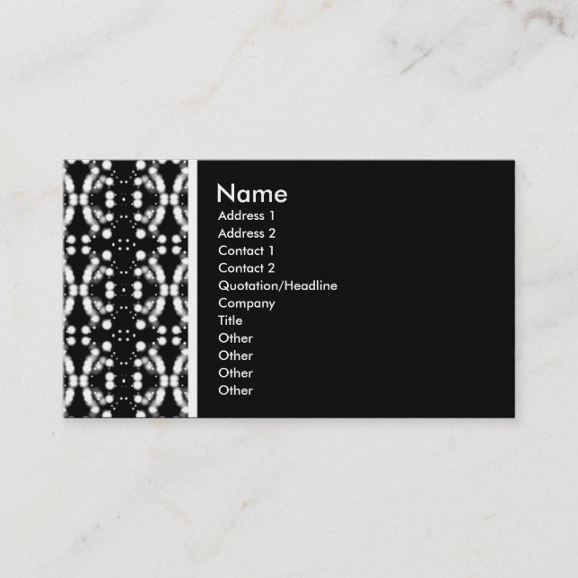 Texture Tone (White Neon Pattern) Business Card (Front)