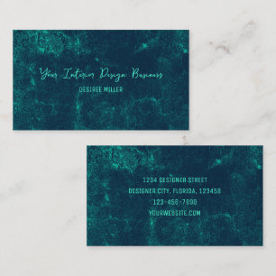 Texture Vintage Dark Teal Green Interior Designer Business Card