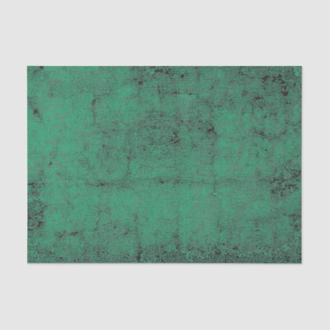 Texture Vintage Green Black Grunge Decoupage Tissue Paper (Front)