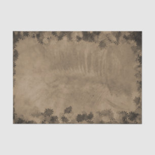 Texture Vintage Rustic Sepia Floral Grunge Design Tissue Paper