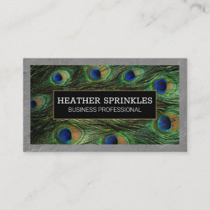 Texture Wall Border   Peacock Feathers Business Card