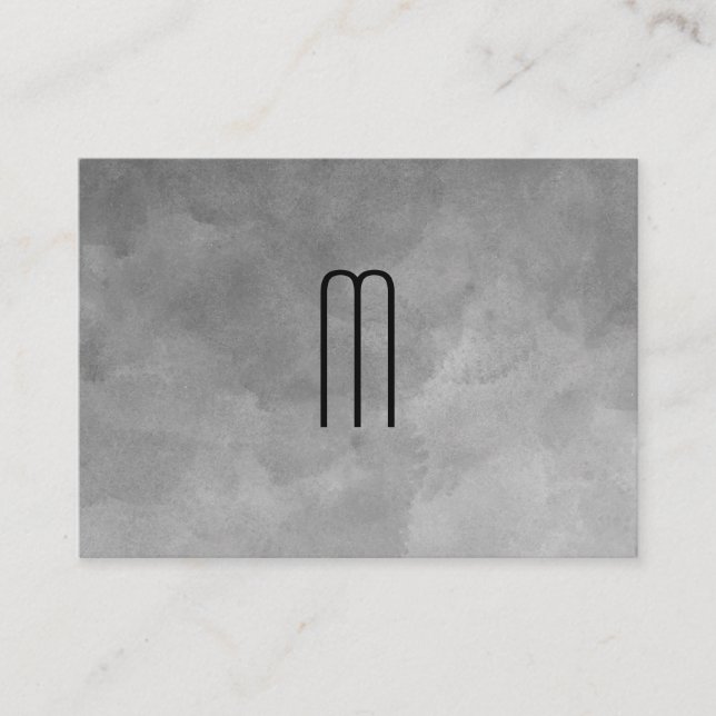 Texture Watercolor Monogram Business Card (Front)