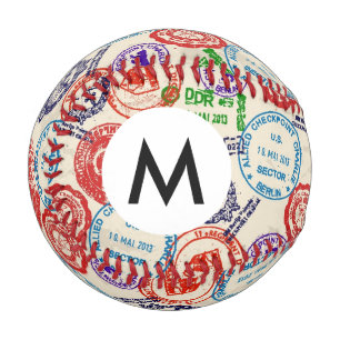 Texture with real stamps. baseball