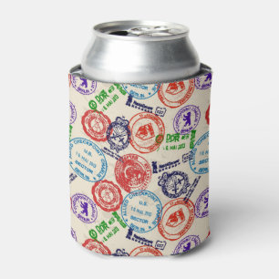 Texture with real stamps. can cooler