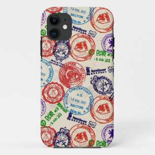 Texture with real stamps. iPhone 11 case