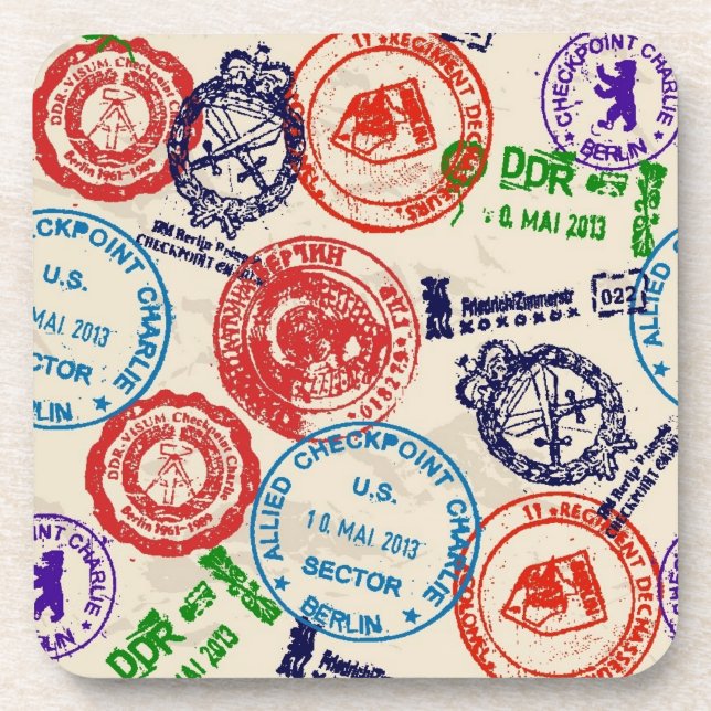 Texture with real stamps. coaster (Front)