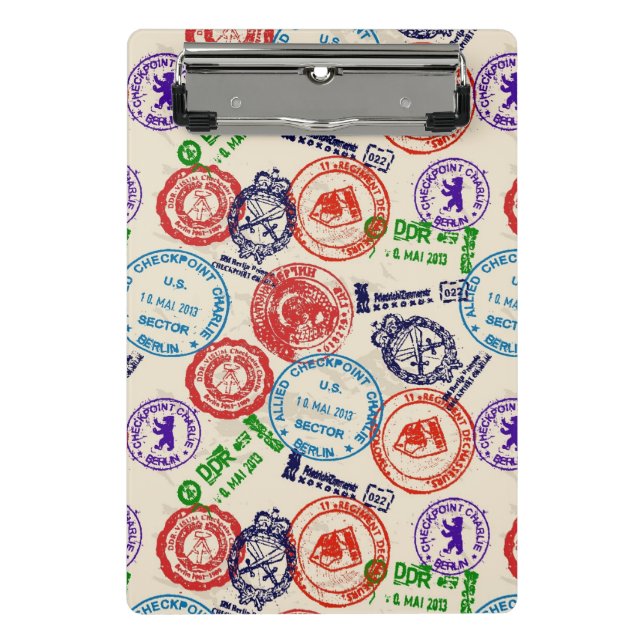 Texture with real stamps. mini clipboard (Front)