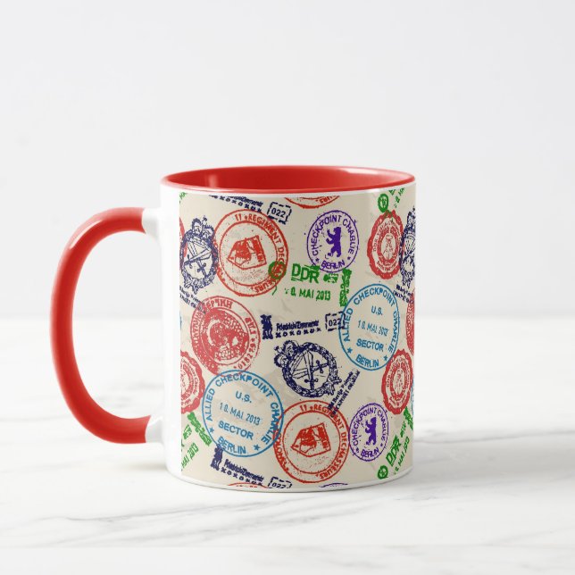 Texture with real stamps. mug (Left)