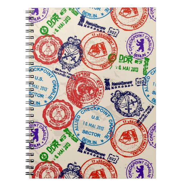 Texture with real stamps. notebook (Front)