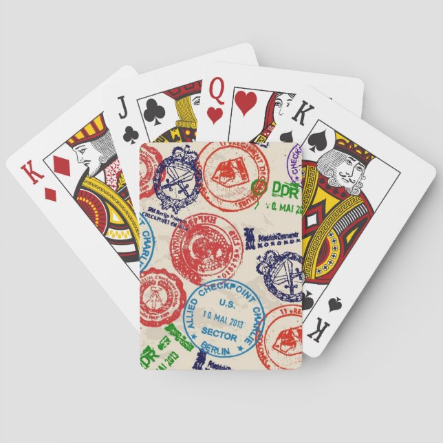 Texture with real stamps. playing cards (Back)