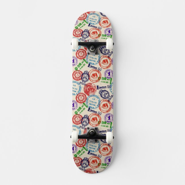 Texture with real stamps. skateboard (Front)