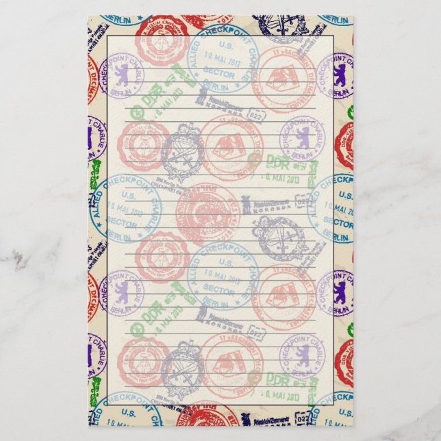Texture with real stamps. stationery (Front)