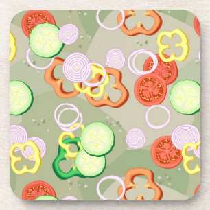 Texture With Slices Of Vegetables Coaster