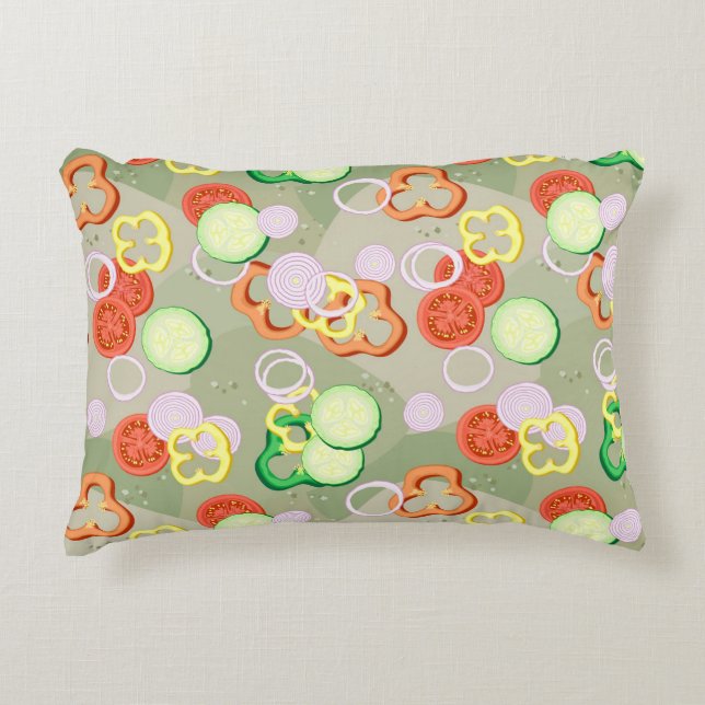Texture With Slices Of Vegetables Decorative Cushion (Front)