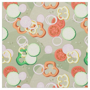 Texture With Slices Of Vegetables Fabric
