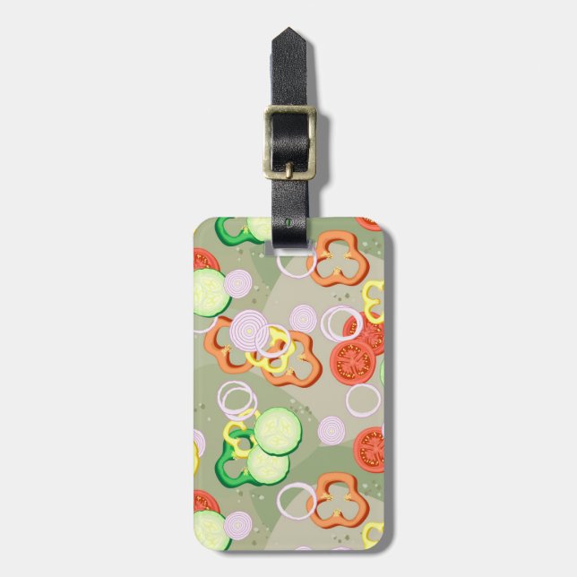 Texture With Slices Of Vegetables Luggage Tag (Front Vertical)