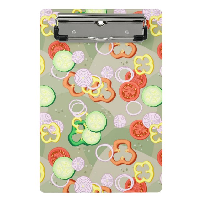 Texture With Slices Of Vegetables Mini Clipboard (Front)