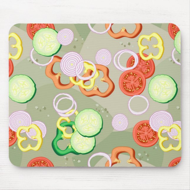 Texture With Slices Of Vegetables Mouse Mat (Front)