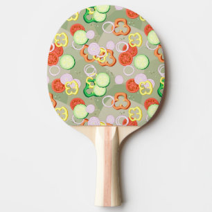 Texture With Slices Of Vegetables Ping Pong Paddle