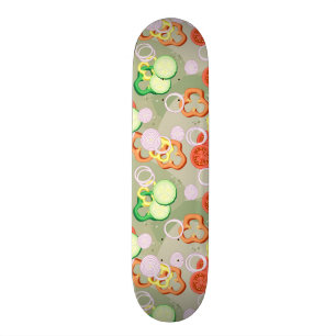 Texture With Slices Of Vegetables Skateboard