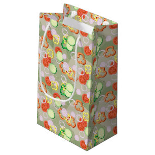 Texture With Slices Of Vegetables Small Gift Bag