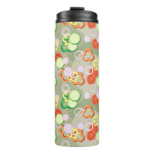 Texture With Slices Of Vegetables Thermal Tumbler