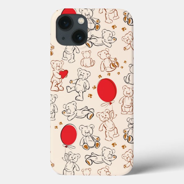 Texture With Teddy Bears Case-Mate iPhone Case (Back)