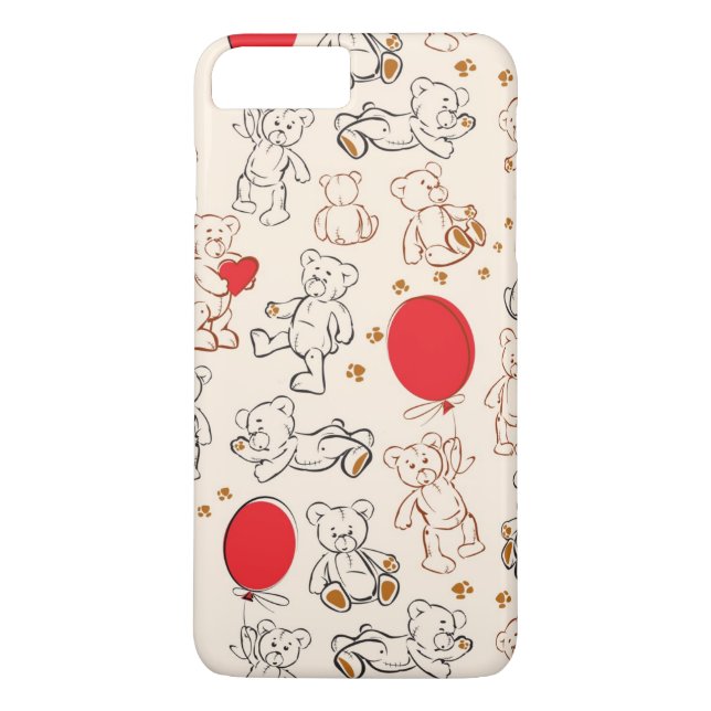 Texture With Teddy Bears Case-Mate iPhone Case (Back)