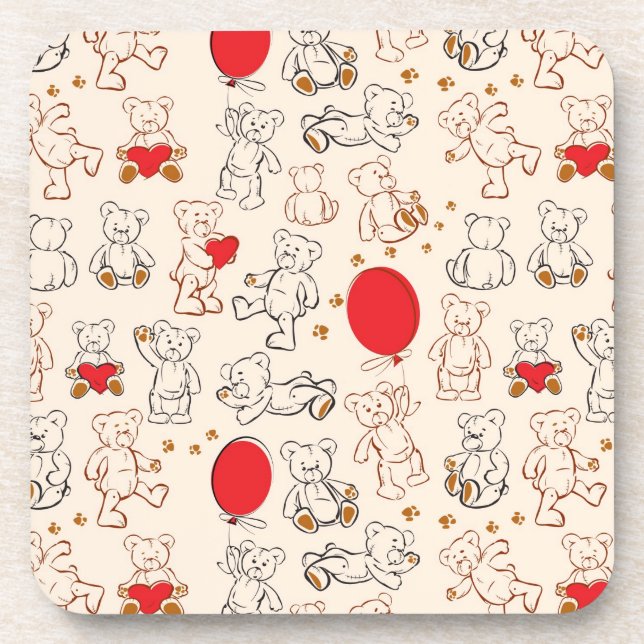 Texture With Teddy Bears Coaster (Front)