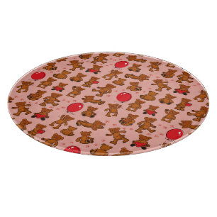 Texture With Teddy Bears, Hearts Cutting Board