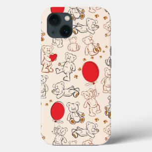 Texture With Teddy Bears iPhone 13 Case