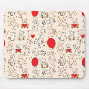 Texture With Teddy Bears Mouse Mat