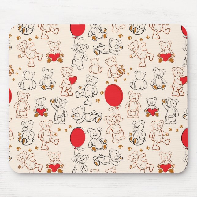 Texture With Teddy Bears Mouse Mat (Front)