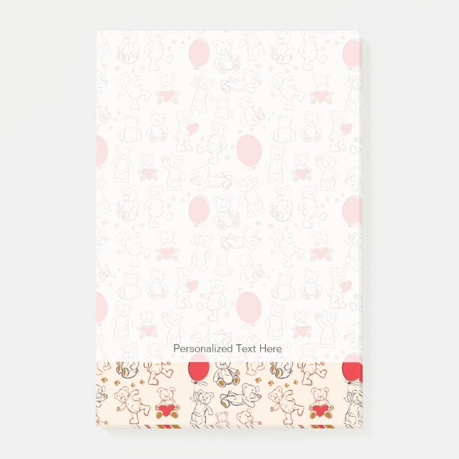 Texture With Teddy Bears Post-it Notes (Front)