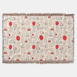 Texture With Teddy Bears Throw Blanket