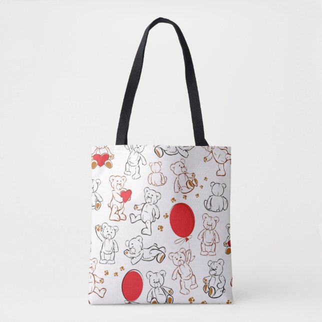 Texture With Teddy Bears Tote Bag (Front)