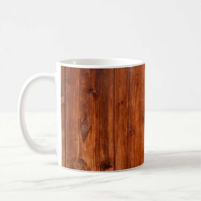 Texture wood grain barn weathered coffee mug (Left)