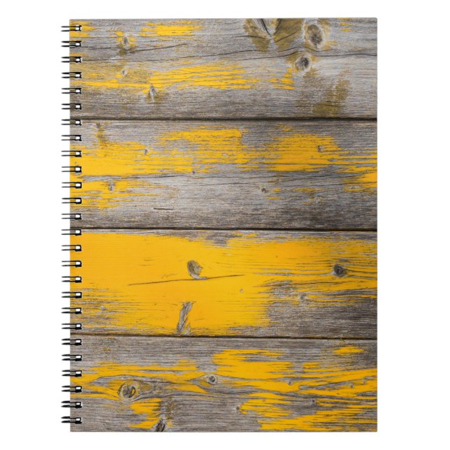 Texture wood wall yellow structure notebook (Front)