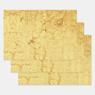 Texture Yellow Vintage Antique Rustic Decoupage Wrapping Paper Sheet