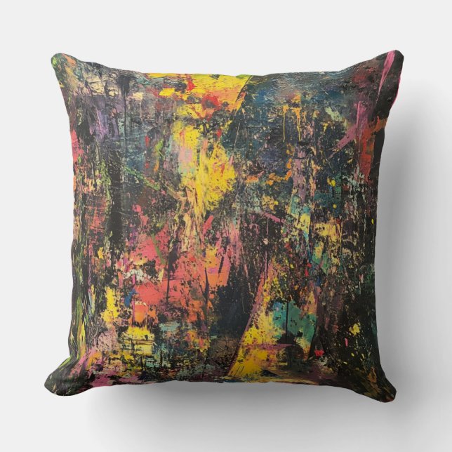 Textured abstract art in bright colors 🎨 cushion (Front)