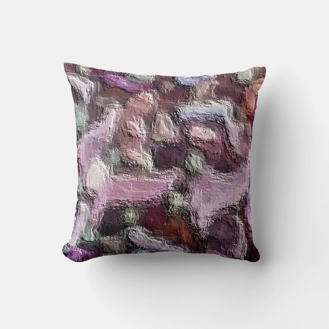 Textured Abstract, Plum and Purple Cushion (Front)